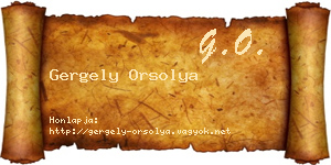 Gergely Orsolya névjegykártya